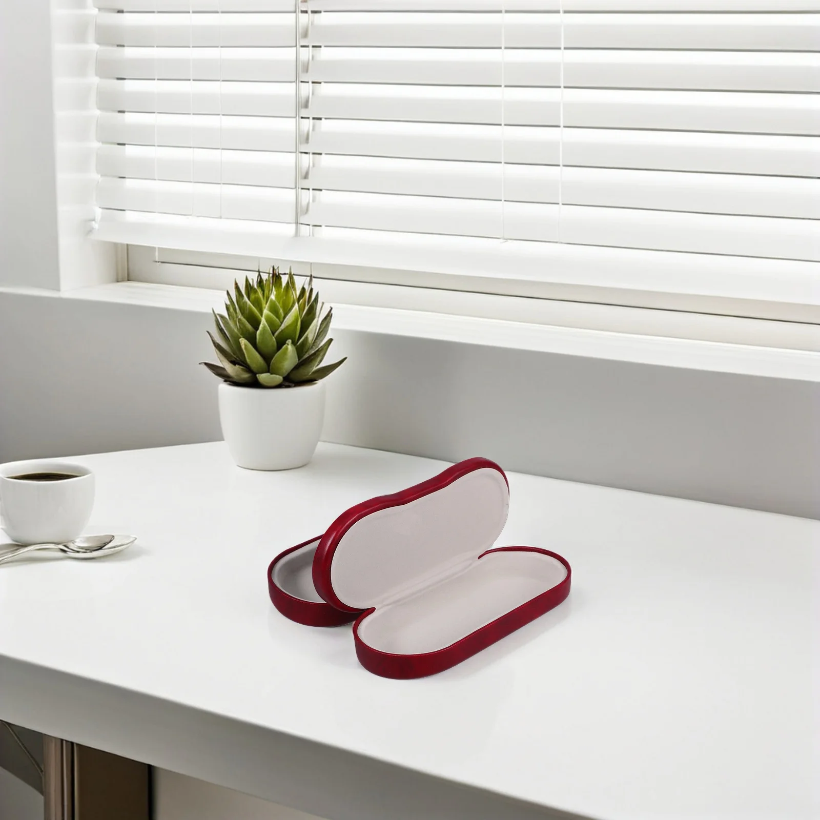 

Double Layer Eyeglass Case Pu Flocking Fabric Durable Hardshell Glasses Storage Box Compact Travel Eyewear Organizer For