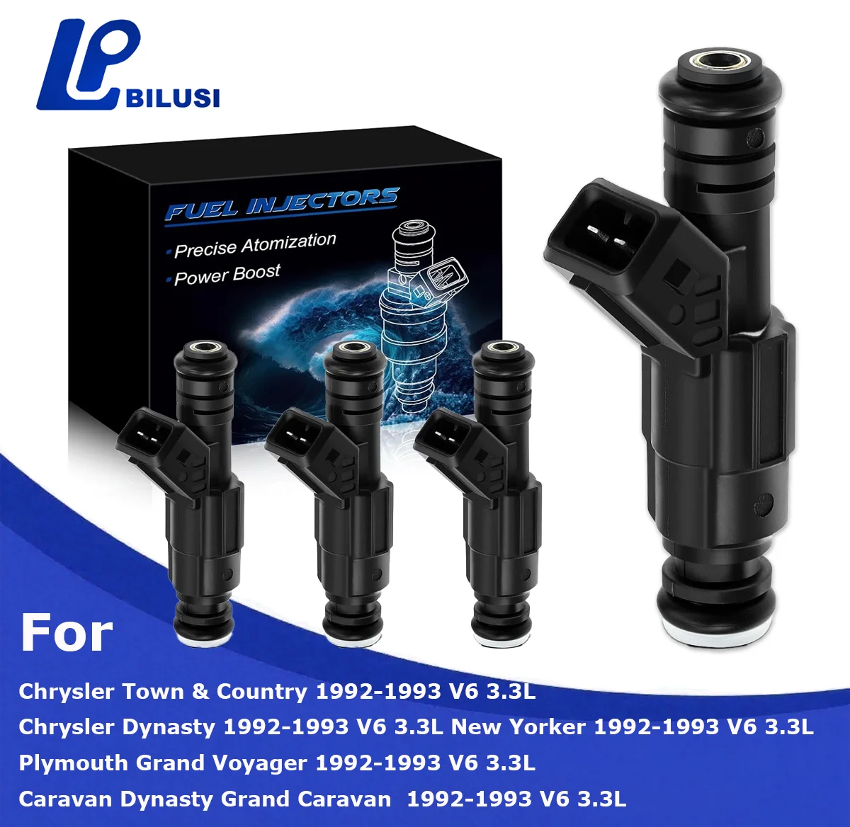 

Bilusi 4 Holes Fuel Injectors For Jeep Wrangler Cherokee Dodge Caravan Chrysler Dynasty New Yorker Plymouth 3.3L 4.0L 0280155703