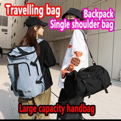 Mochila de viaje de nailon de gran capacidad para hombre, morral de negocios expandible con USB, 15,6 bolsa impermeable para ordenador portátil, 55L