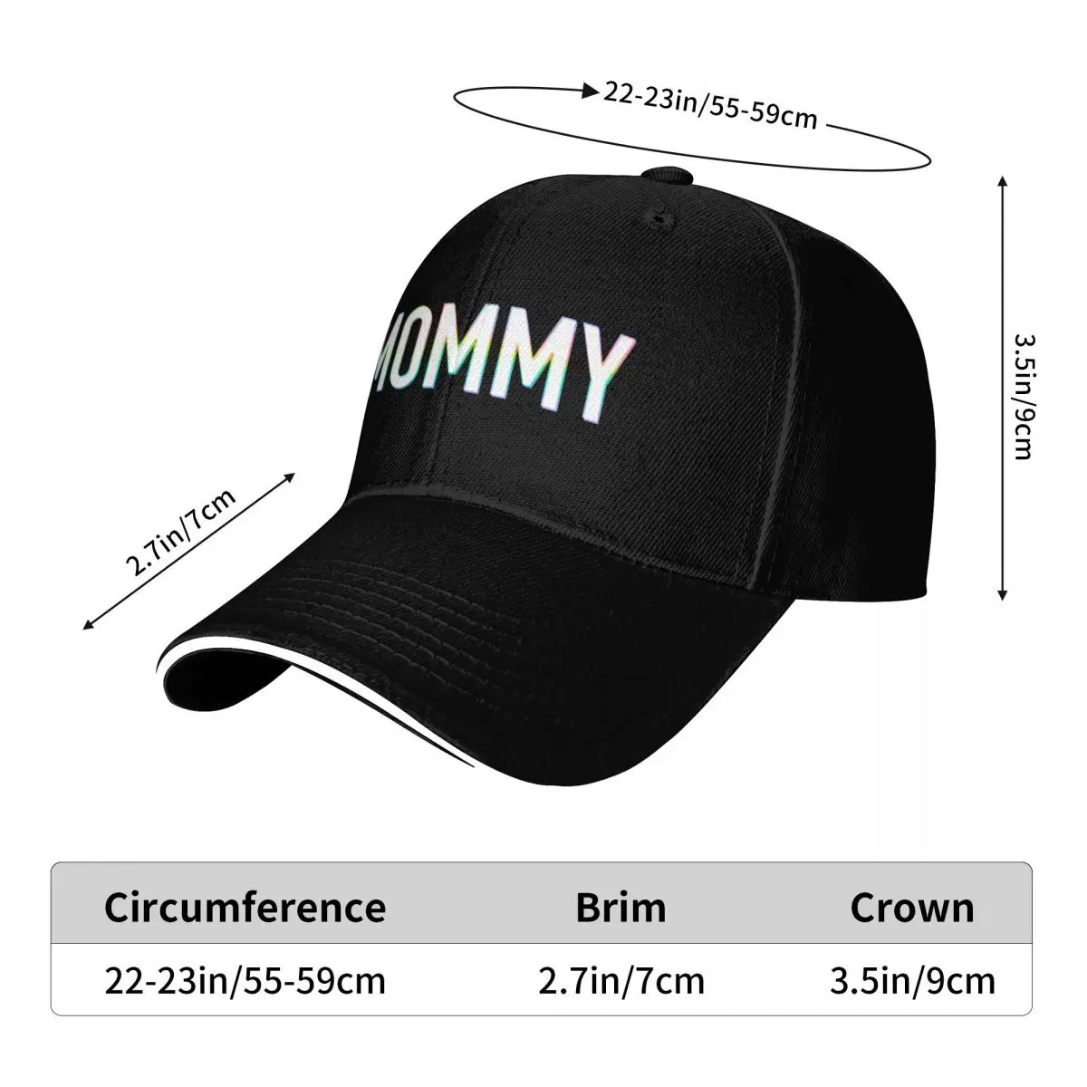 Holographic Rainbow Mommy Baseball Cap Beach Outing Hat Man Luxury Beach Horse Hat Mens Women's