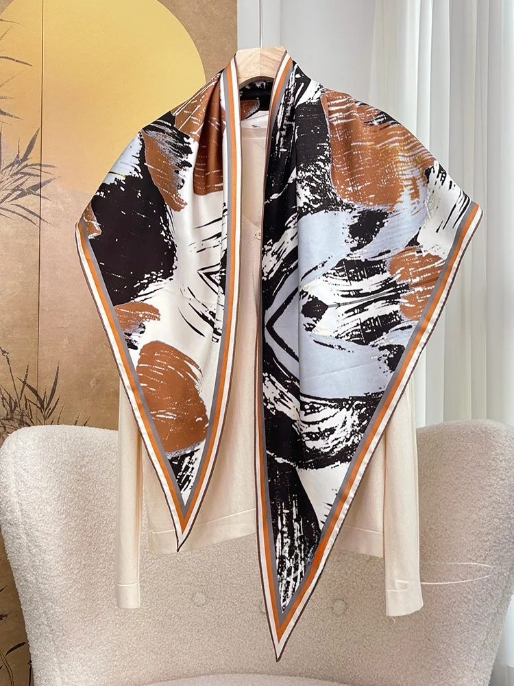 Echarpe-en-soie-a-motif-geometrique-pour-femme-tendance-printemps-automne-hiver-avec-impression-numerique-decorative