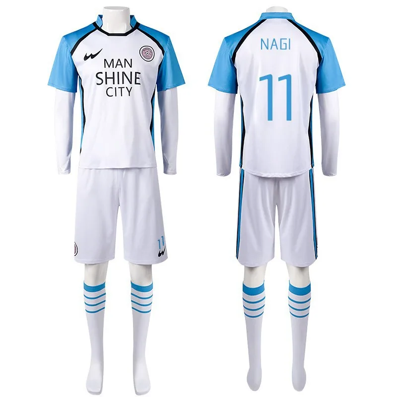 Anime Blue Lock Cosplay Costume Red Uniform T-shirt Wig Chigiri Hyoma Seishiro Reo Mikage Nagi Cosplay Football Clothes for Men