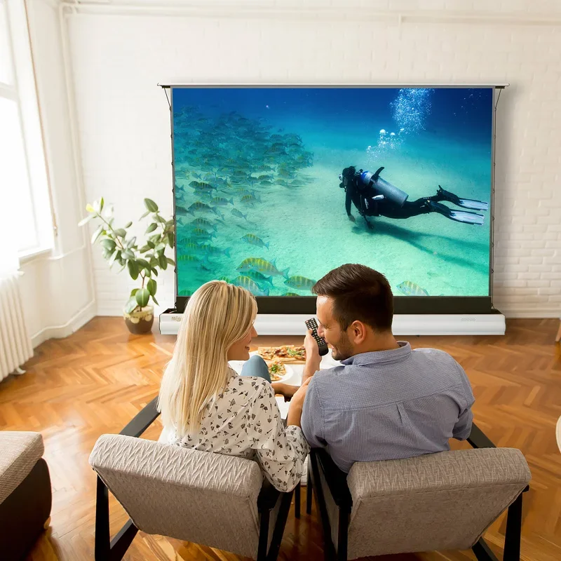 MIGO Hot Selling Super Luxury Projector Screen Floor Rising for Short Throw Projector Office Home Cinema