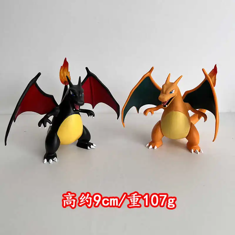 Pokémon Figura Anime, Charizard Escuro Dragão Fogo-Respiração Modelo PVC, Gk Dos Desenhos Animados Envolvente, Enfeites de Desktop, Presente Brinquedo Boneca