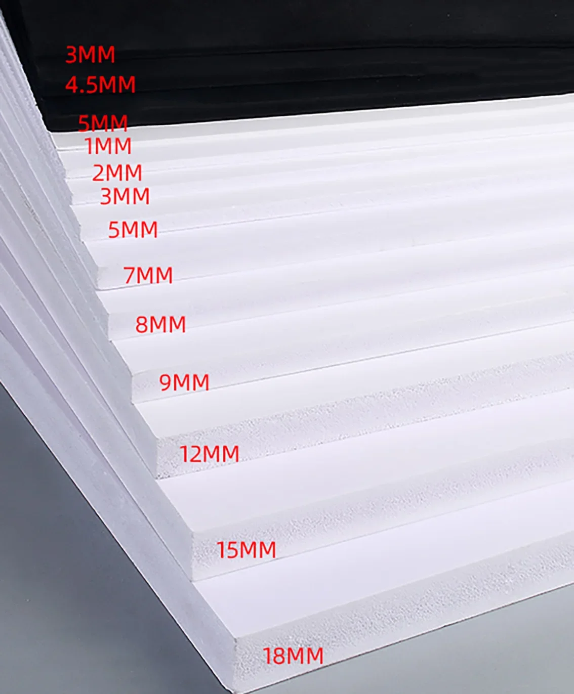 Thick 1/2/3/5/7/8/9/10mm-18mm PVC High Density Rigid Foam Board  DIY Building Model Material Foam Board Black/white Customized