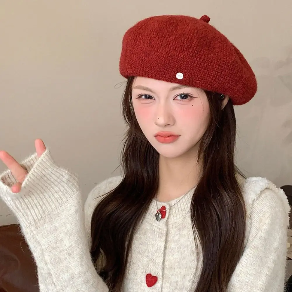 

Модные теплые зимние береты, однотонная шляпа французского художника в стиле ретро, мягкая элегантная женская шляпа с тыквой