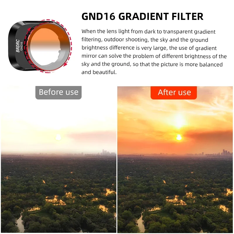 BRDRC LPR/Star 8X/GND16 Lens Filter for DJI Mini 4 Pro,Aluminium Frame Multi-Layer Coating Optical Glass Drone Accessories