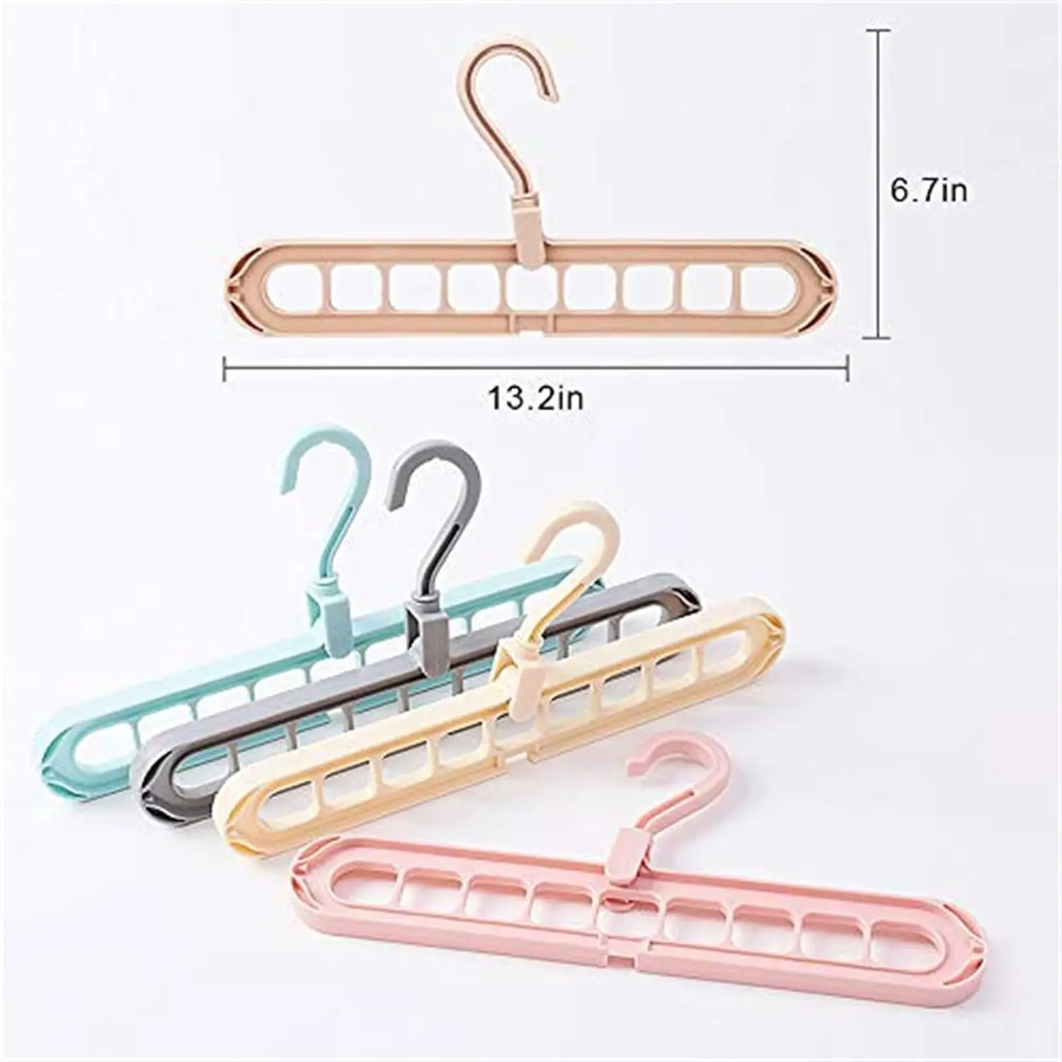 Plastic Collapsible Hanger Organizer for Shirt - Closet Hangers Space Saver with 9 Holes - Magic Foldable Clothes Hangers