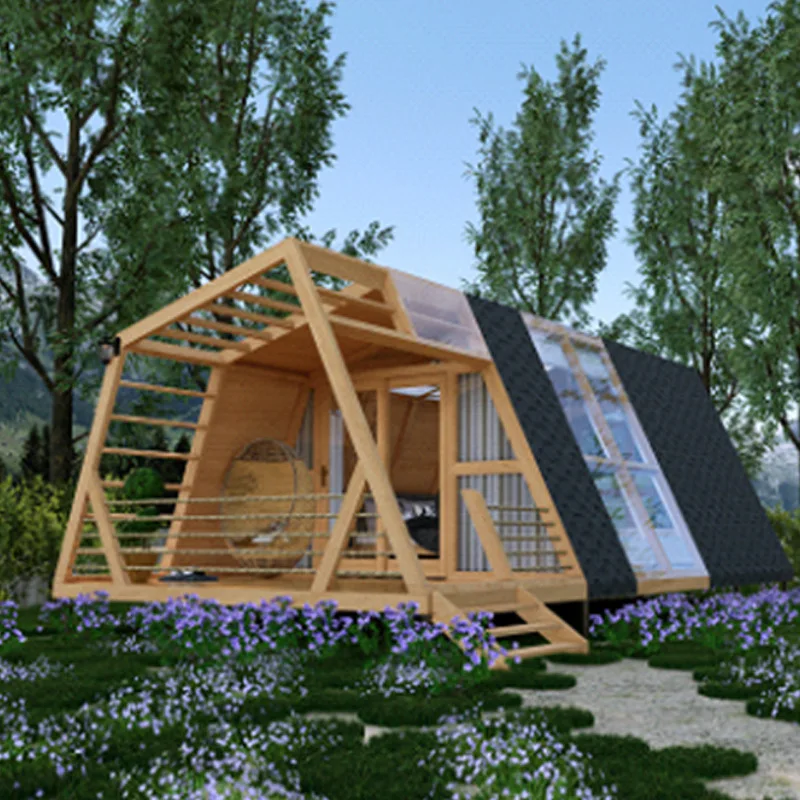 Cabin combination wooden house Triangle wooden house Outdoor B & B Camping villa Wooden solid wood house