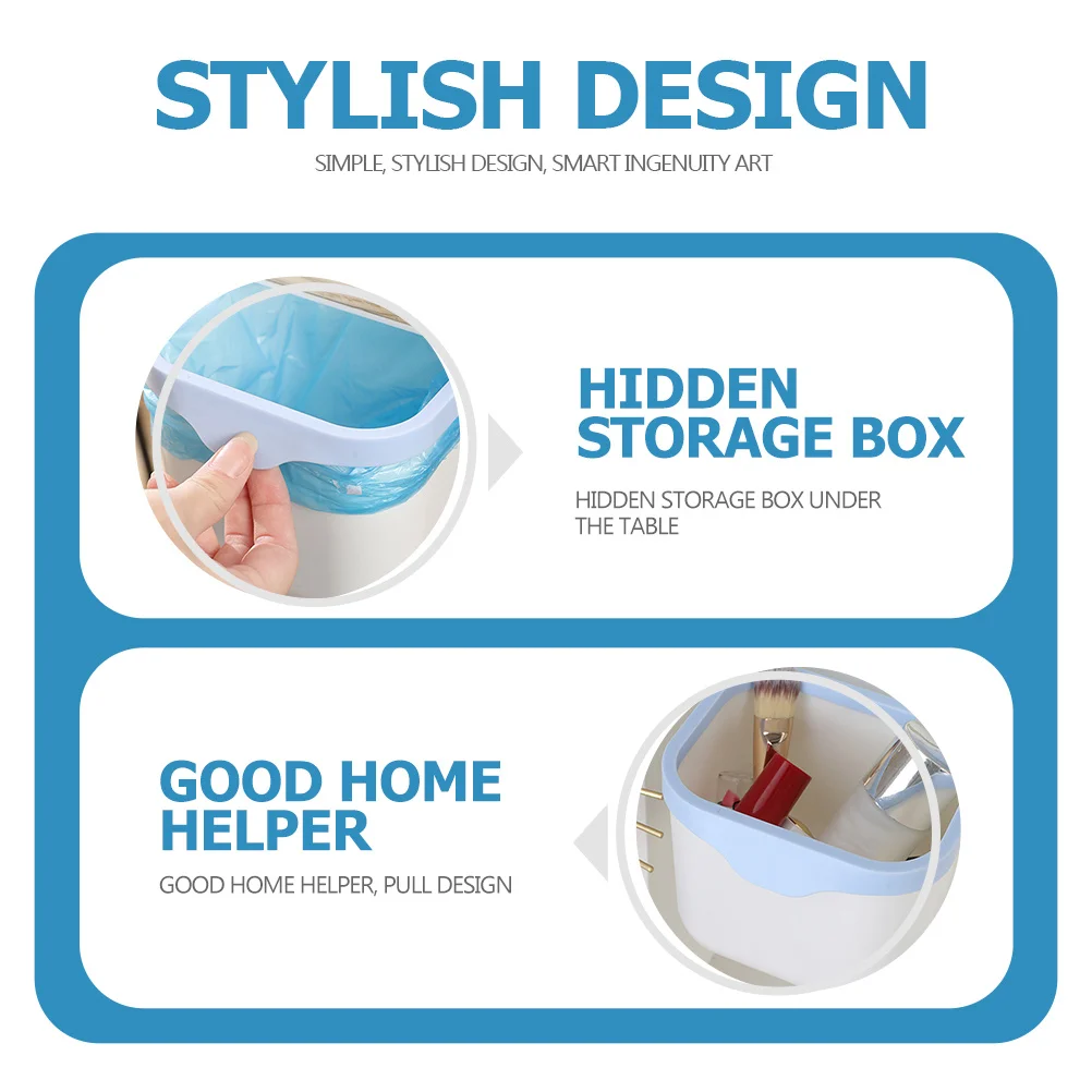 

Drawer Type Waste Bin Plastic Under Table Hidden Desktop Dustbin for Kitchen Office Bedroom Drawer Type Waste Bin