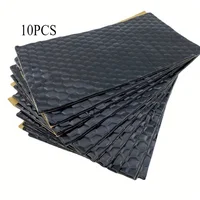 Tablero de insonorización y amortiguador de goma butílica, tablero de amortiguación autoadhesivo, aislamiento térmico y reducción de ruido, 10 Uds.