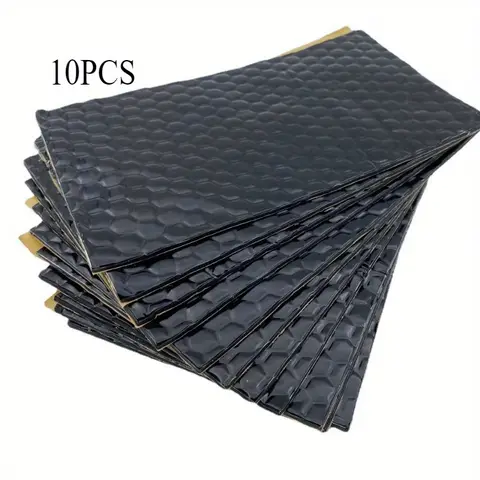 Scheda ammortizzante e insonorizzante in gomma butilica da 10 pezzi, scheda smorzante autoadesiva, isolamento termico e riduzione del rumore