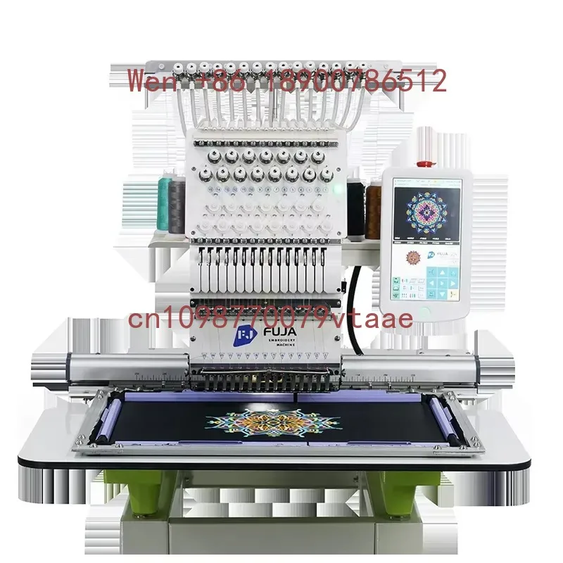 Automatic China Flat Single Head Embroidery Machine, 12 15 Needles Computer Embroidery Machine for Cap T-shirt & Flat Fabric