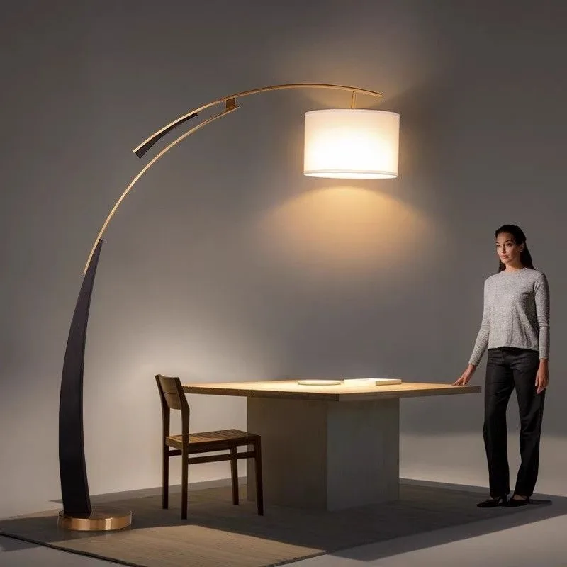 Minimalist Nordic Luxury Postmodern Metal Floor Lamp LED Arc Light Living Room Showroom Bedroom Decor