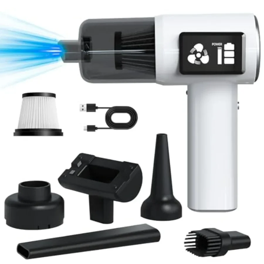 

Ручной пылесос, беспроводной перезаряжаемый, портативный автомобильный пылесос с сильным всасыванием 15 кПа, сверхтихий мини-пылесос объемом 75 дБ с 21 мин.