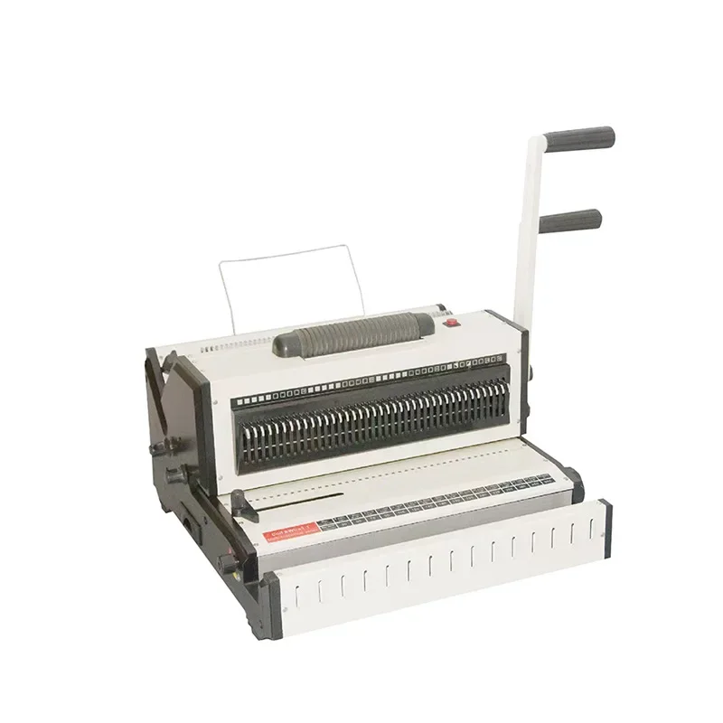 2-in-1 Punching & Binding Machine, 3:1 Pitch Supports Twin-loop Wire & Spiral Coil for Notebook, Desk Calendar, Invoice Binding