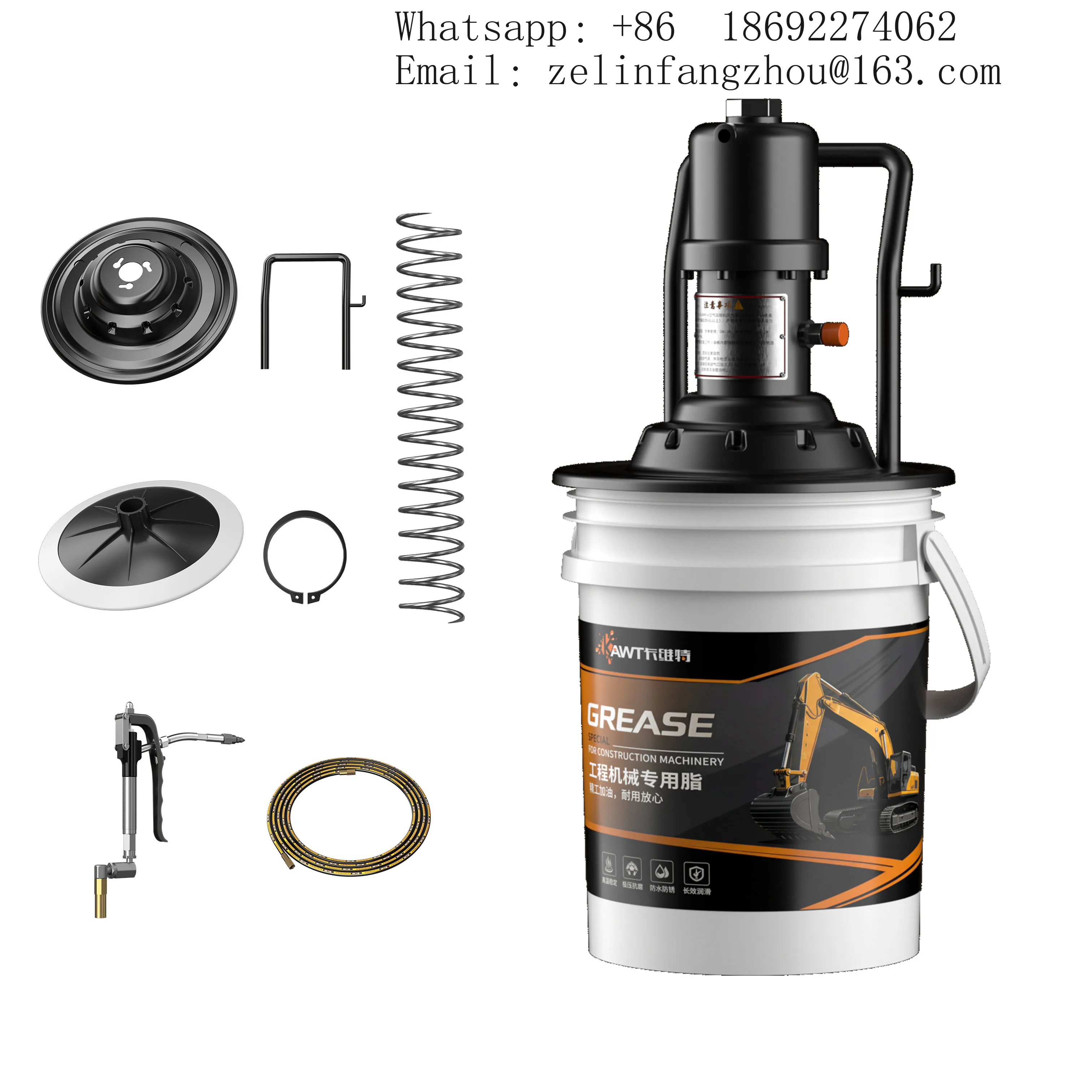 CAVITT Industrial Grade Type 15A Pneumatic Grease Pump Kit for Excavators Construction Machinery Lubrication Heavy Duty