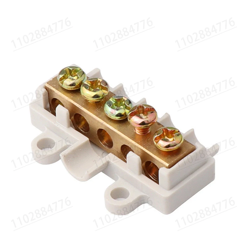60A 400V High-Power Splitter Quick-Connect Wire Terminals 3-Piece Set for High-Current Conductors Brass Junction Box Connectors