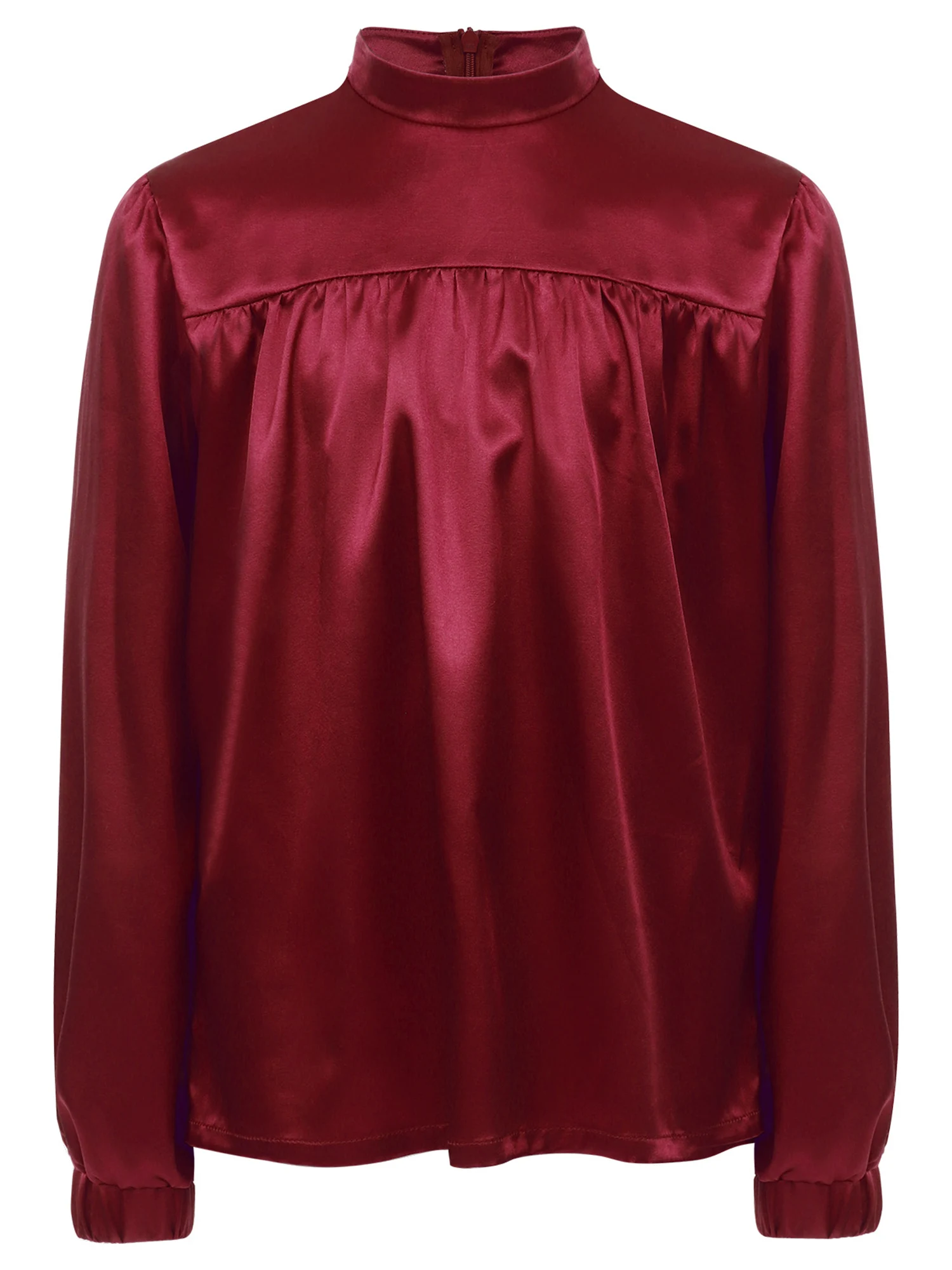 Trajes de adoración litúrgica para baile de alabanza para chico, conjunto lírico para niños, Top de satén con cremallera de manga larga, bata y pantalones divididos en los lados sin mangas