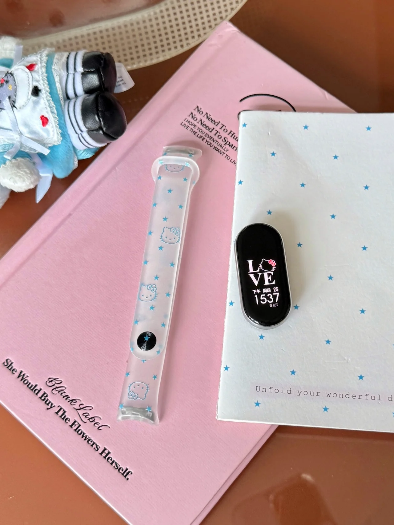 Star Print For Hello Kitty TPU Strap Fit For Xiaomi Band 7 8 9 10 Transparent Soft Adjustable Sports Replacement Wrist Accessory view 4
