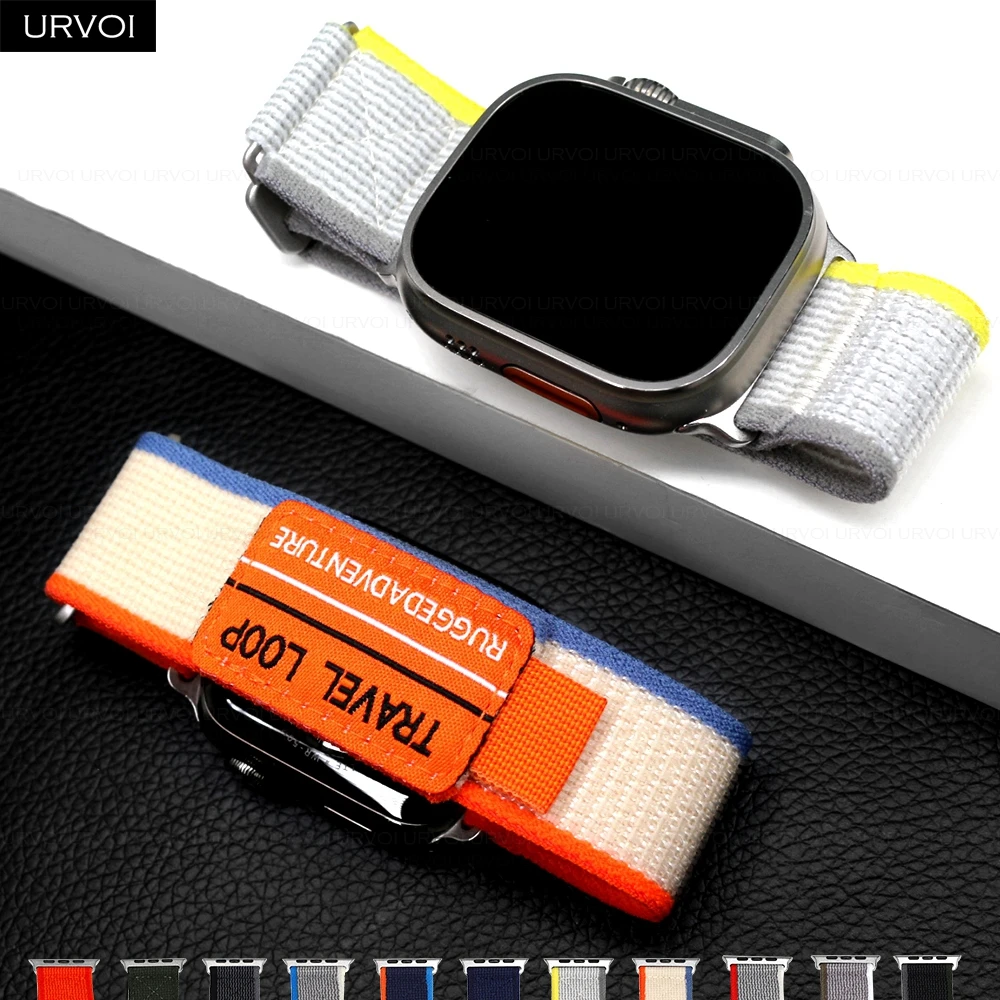 URVOI Band for Apple Watch Ultra 2 1 series 10 9 876 SE Metal ring strap for iWatch trail wristband travel loop 46 49mm