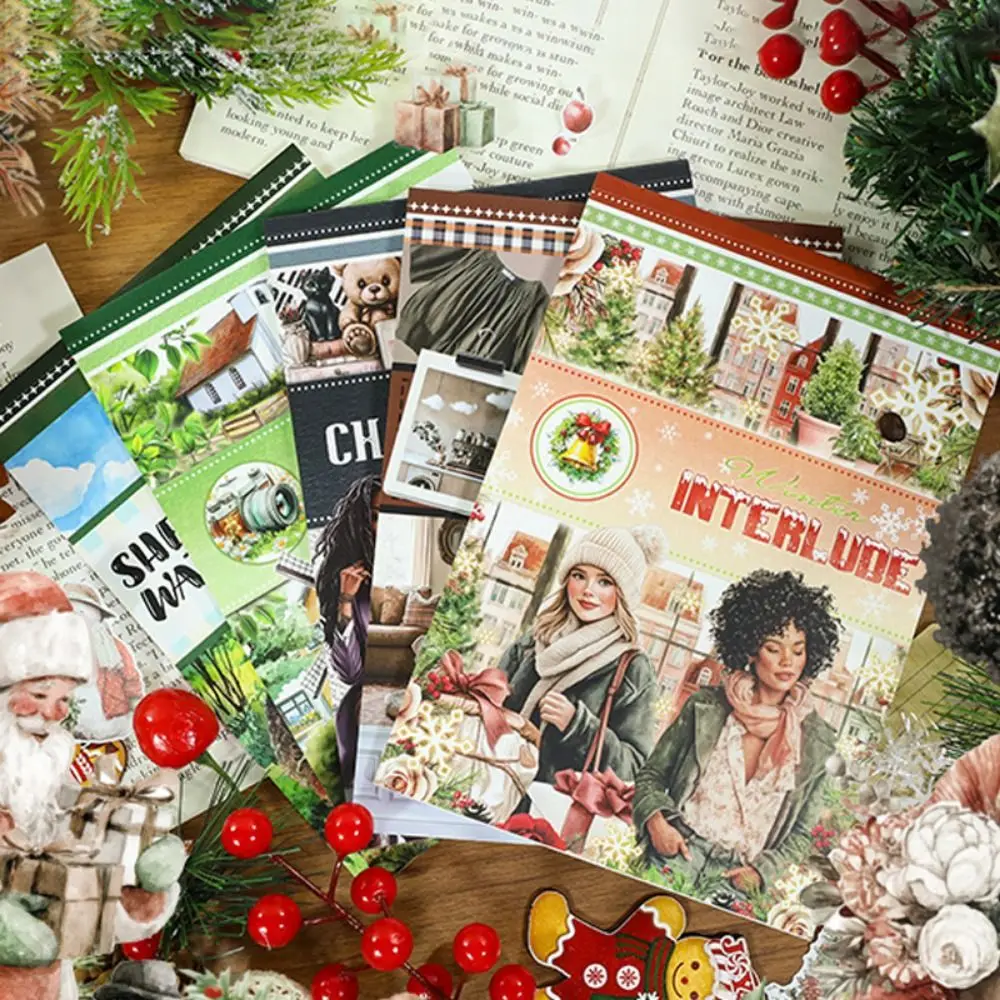 20 folhas/livro criativo pré-cortado adesivo estético livro diy artesanato multi cena scrapbooking adesivo diário scrapbooking