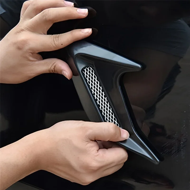 Fibra de carbono Universal coche tiburón branquias guardabarros flujo de aire lateral salida ventilación decoración pegatina embellecedora cubierta calcomanía estilo de coche