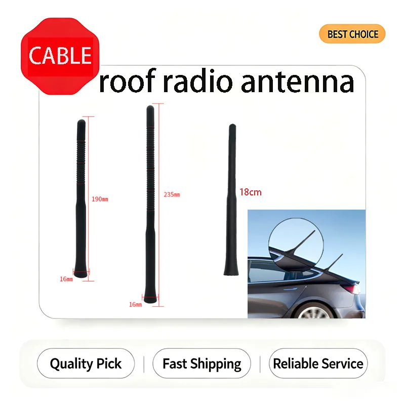 Automotive universal antenna DAB whip 9-inch long short wave AM antenna FM roof radio antenna For Toyota Corolla for VW Golf