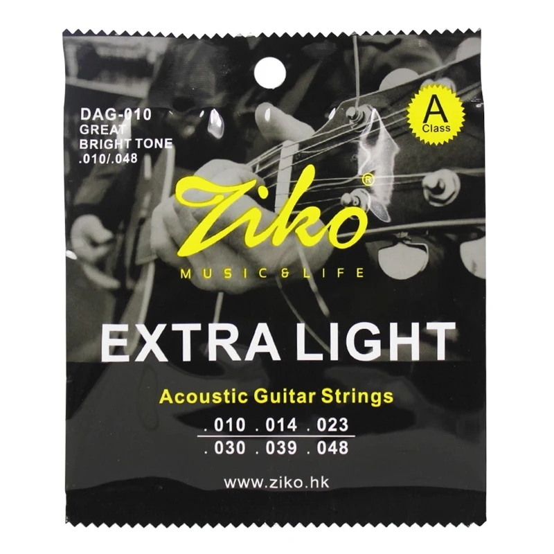 ZIKO 12 Pcs Strings Dag Acoustic Guitar Strings Musical Instruments Acoustic Guitar String Guitar Parts, 6 Pcs Dag-010 & 6 Pcs D