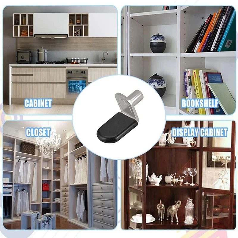 【Populer】Pin Rak, Penyangga Kaca Lemari Kabinet Furnitur Rak Buku Rak Braket Bergaya Pasak 30 Pak