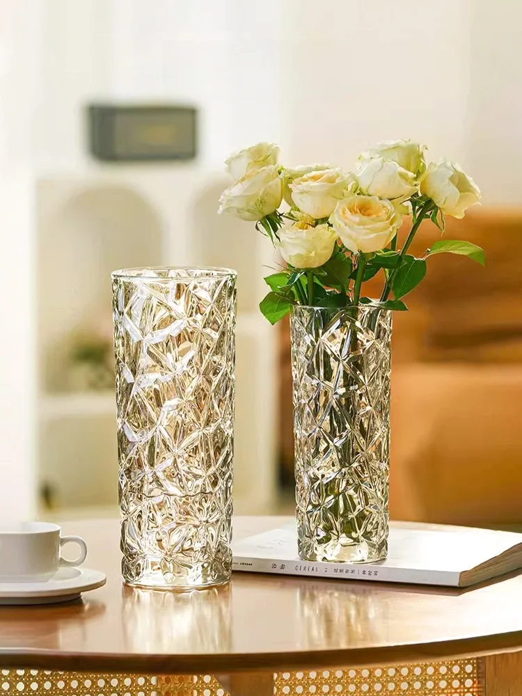 U Mi LIVING Jin Jin Thickened Transparent Glass Flower Vase  Flowers Decorative Ornaments Nordic Style Home Decor