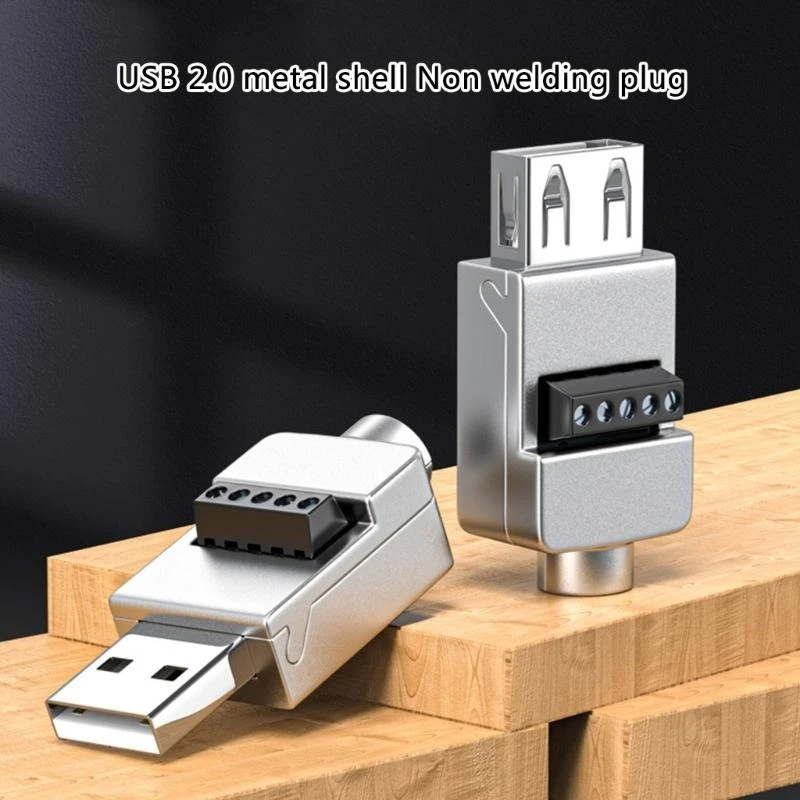 Adaptador bloque bloqueo sin soldadura tornillo conector USB 2.0