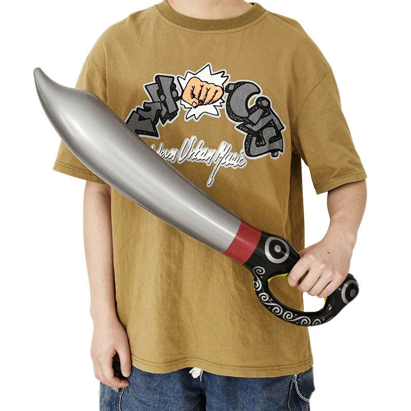 Espadas piratas infláveis engraçadas, 4 unidades, brinquedo de aniversário de halloween, espada inflada, faca de simulação para piscina, cosplay, adereço de palco