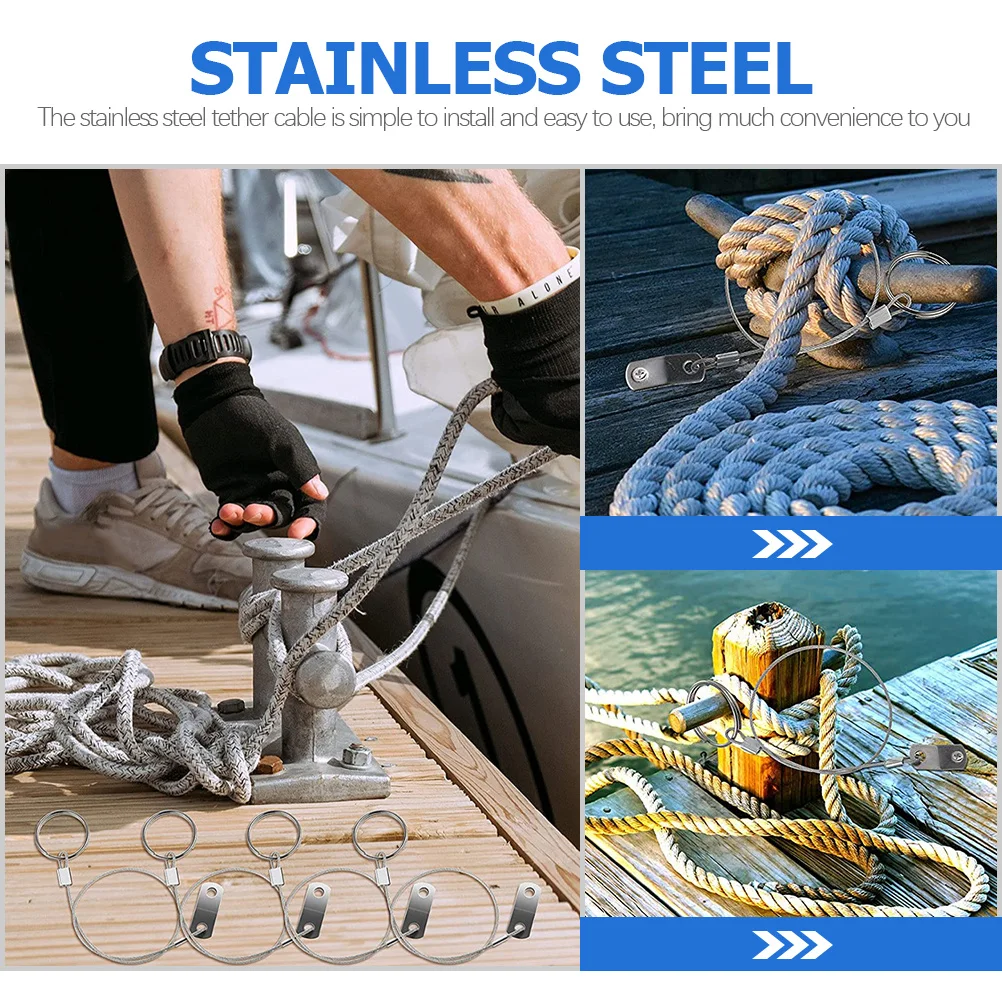 

1Set Marine Hardwares Safety Tether Cable Stainless Steel Lanyard Cable Safety Rope Strap Anti Loss Wire