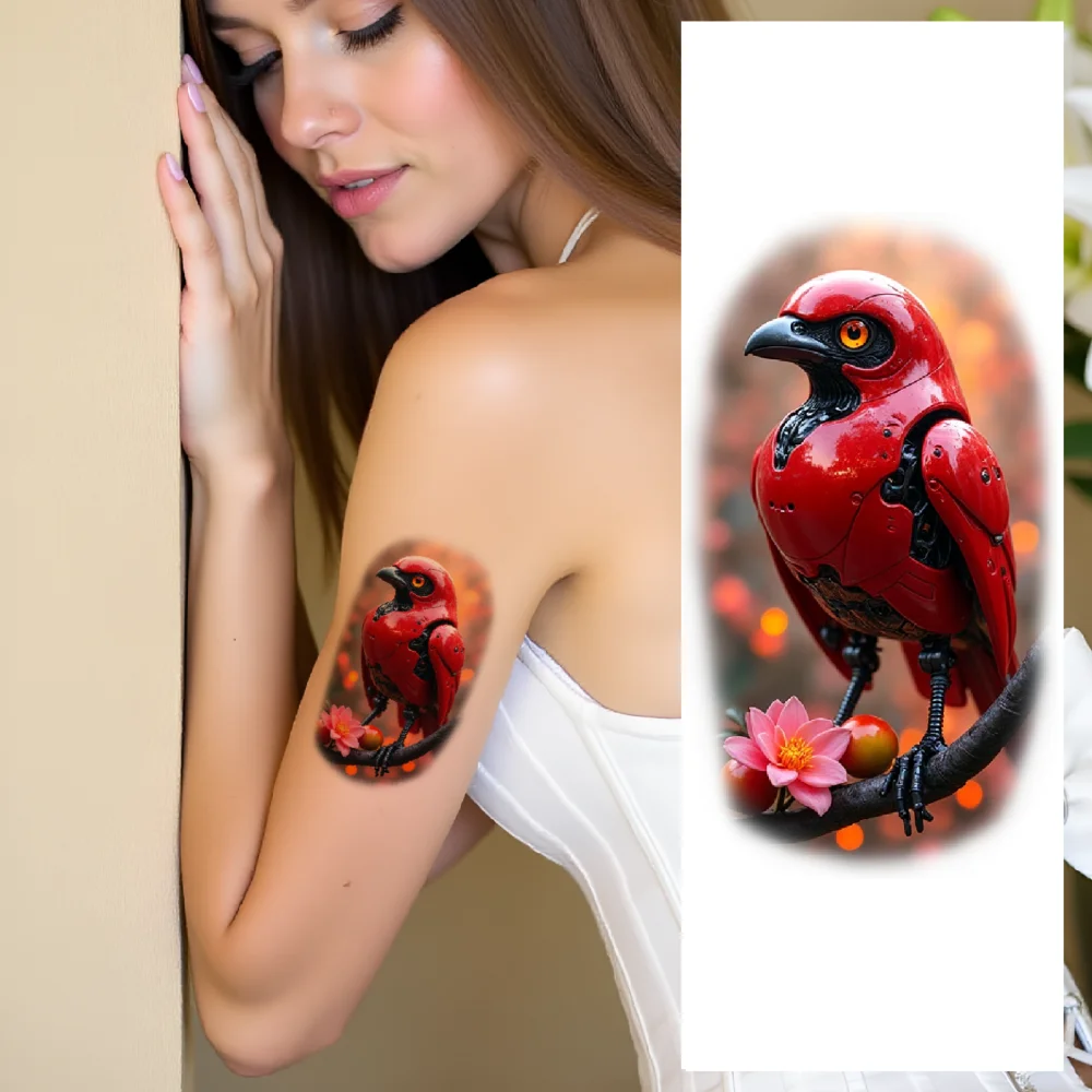 

9pcs Temporary Tattoo Realistic Temporary Tattoos Leopard Hummingbird Turtle For Back Arms Women