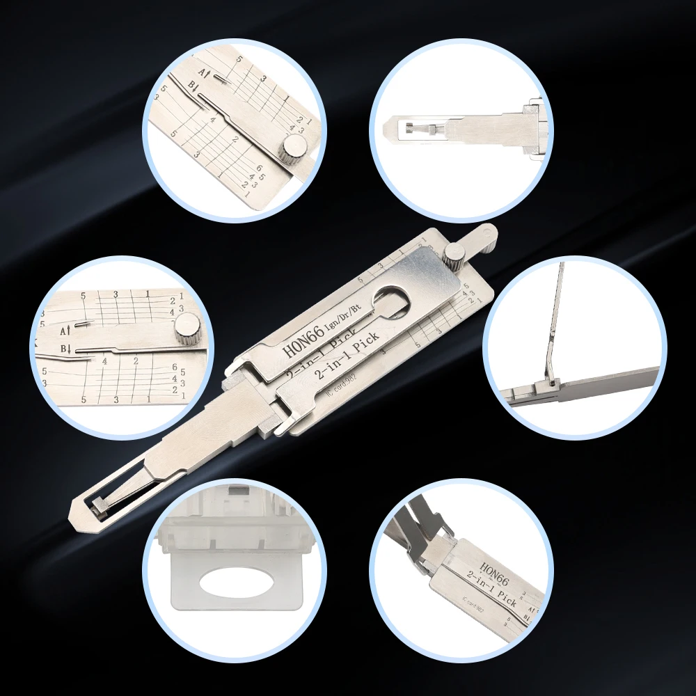 HON66 Li's 2-in-1 Lock Tool - Multipurpose Kit for Key Duplication & Lock Servicing, Professional Locksmith Supplies