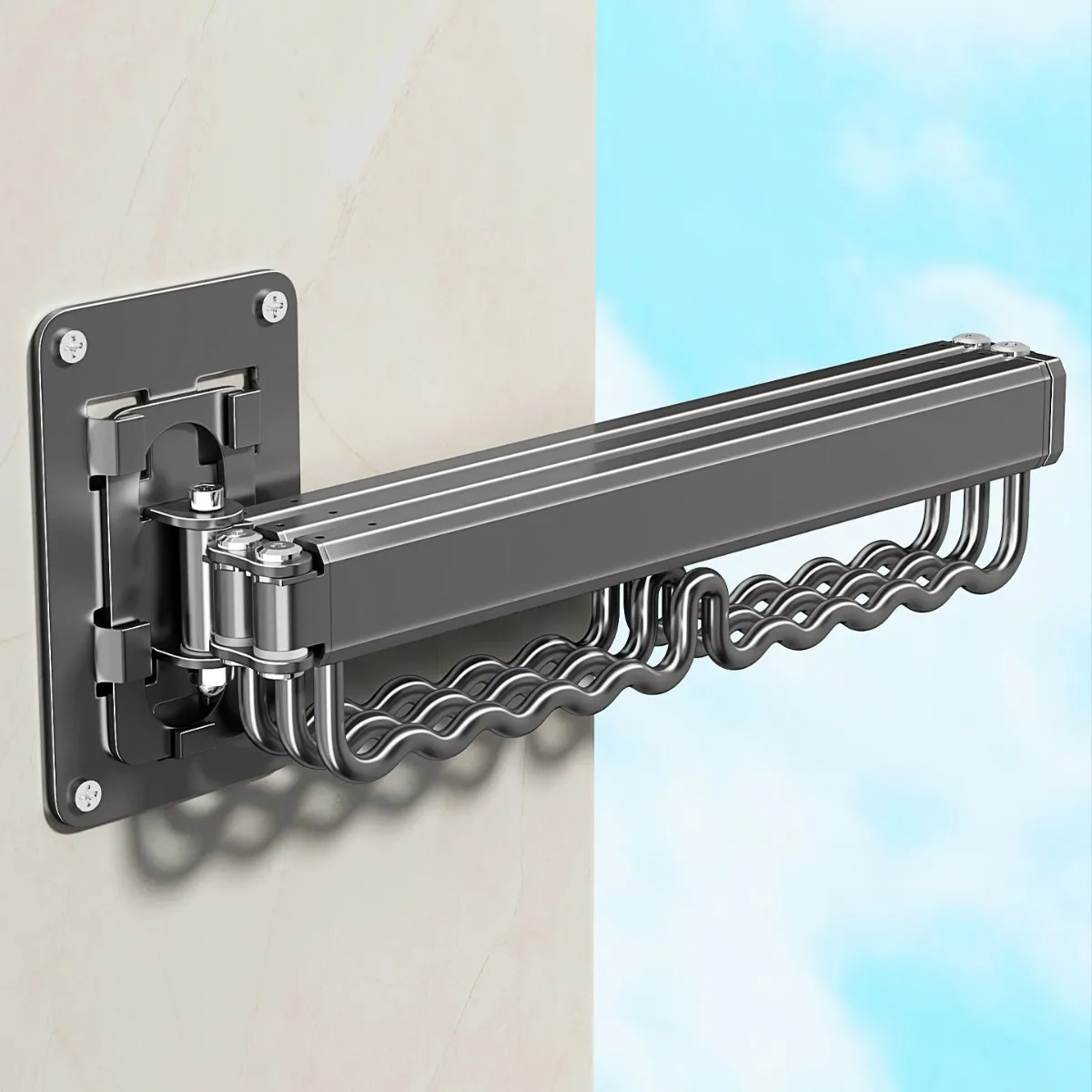 Retractable Invisible Clothesline, Space Saving Wall Mounted Drying Rack for Indoor Balcony, Laundry Room, Hotel