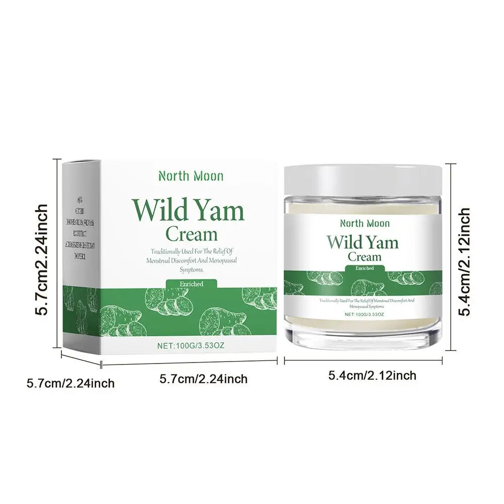 Wild Yam creme para aliviar a fadiga, melhorar Menstrual, Pneuma, nutrição profunda, melhorar o desconforto da pele, cuidados do abdômen