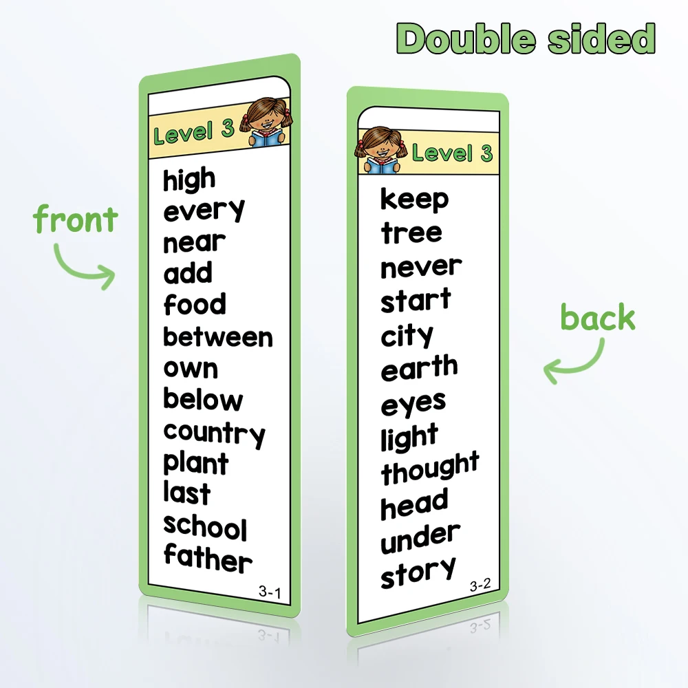 Tarjetas educativas Montessori para niños, juguetes de aprendizaje de palabras de vista, material didáctico para jardín de infantes, 1000