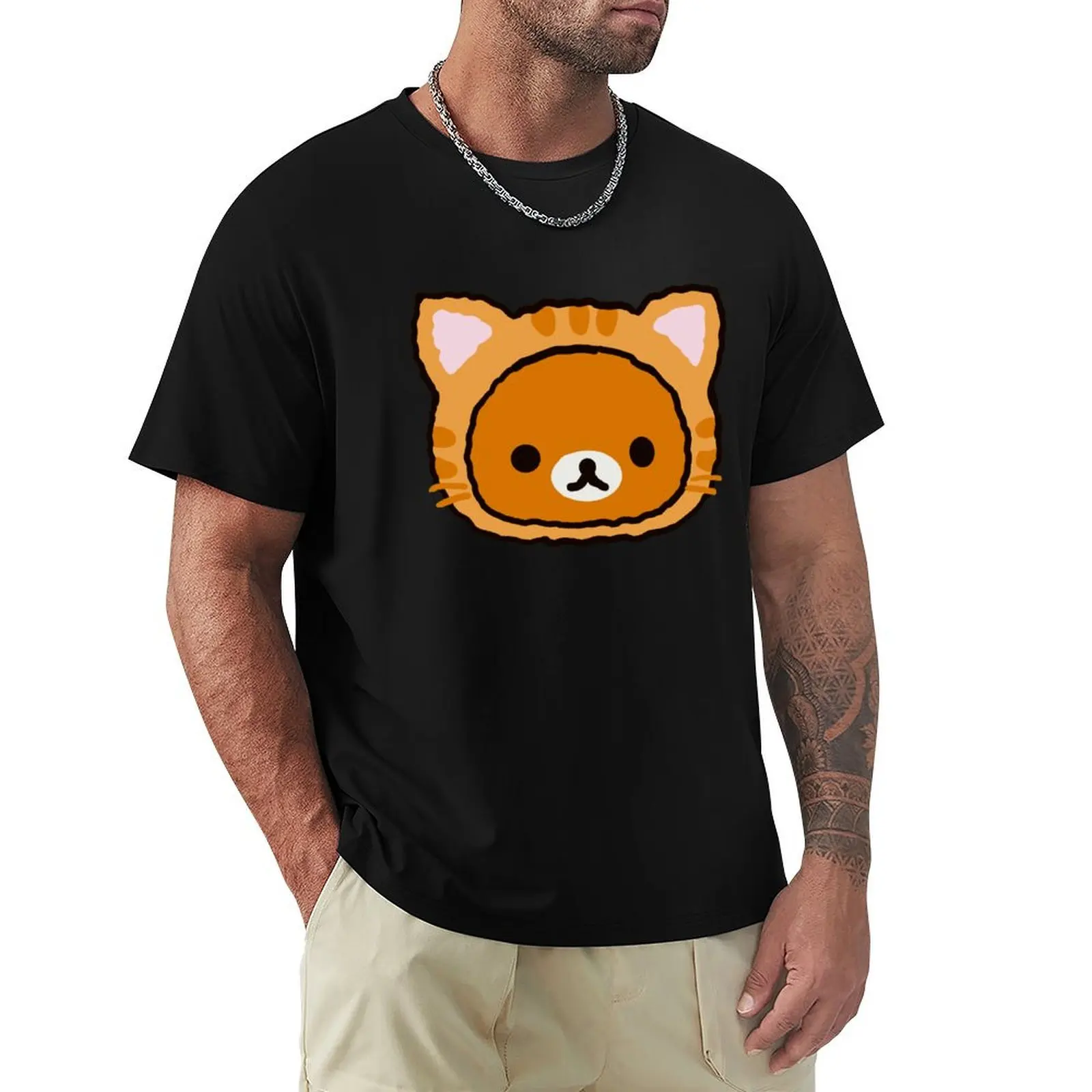 

Rilakkuma cat T-Shirt Blouse anime summer clothes men clothing