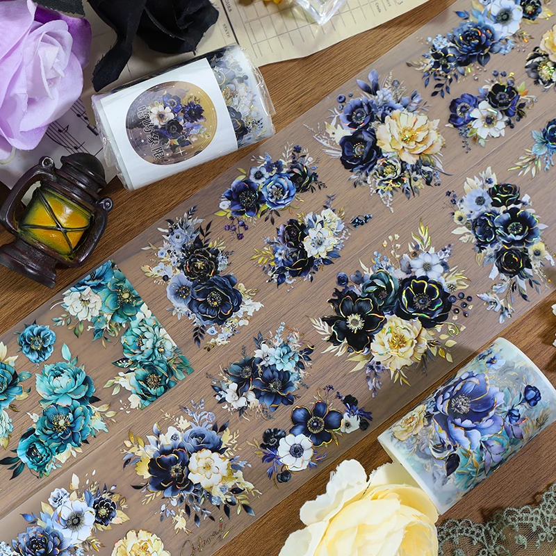 60mm*200cm Vintage Flower Landscape PET Tape Creative DIY Journal Material Collage Scrapbook Stationery