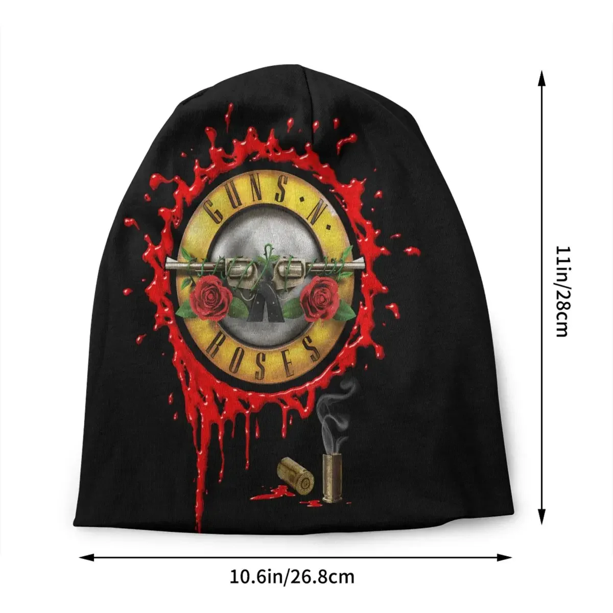 Heavy Metal Guns N Roses Bullet Logo Skullies Beanies Caps For Men Women Unisex Trend Winter Warm Knit Hat Adult Bonnet Hats