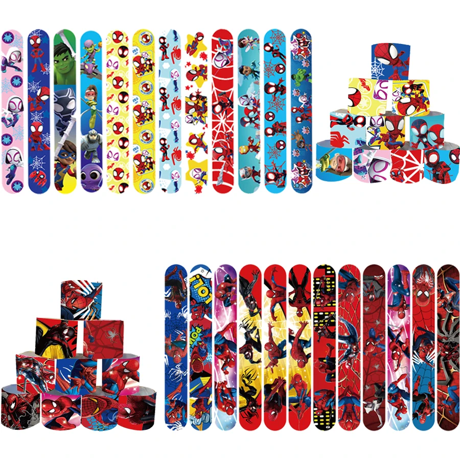 

Браслеты с изображением Человека-паука, браслеты для вечеринки, браслеты для детей, украшения для дня рождения, классные награды, призы, Рождество