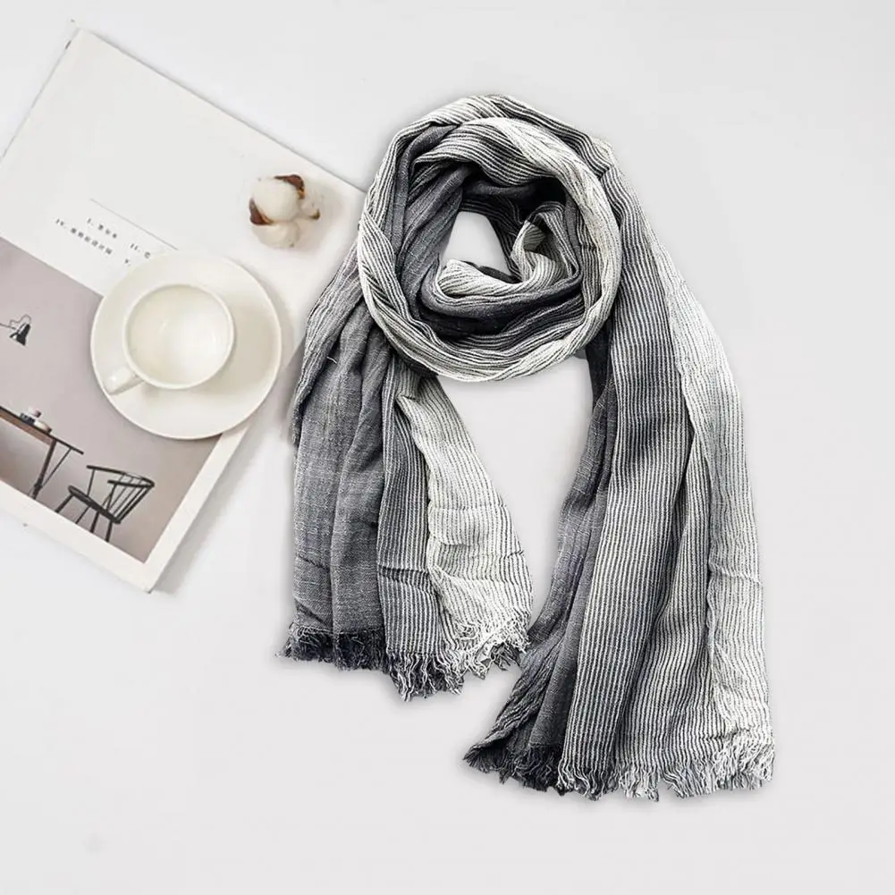 

Women Winter Scarf Soft-touch Shawl Stylish Women's Patchwork Color Tassel Scarf Soft Wrinkle Shawl with for Women