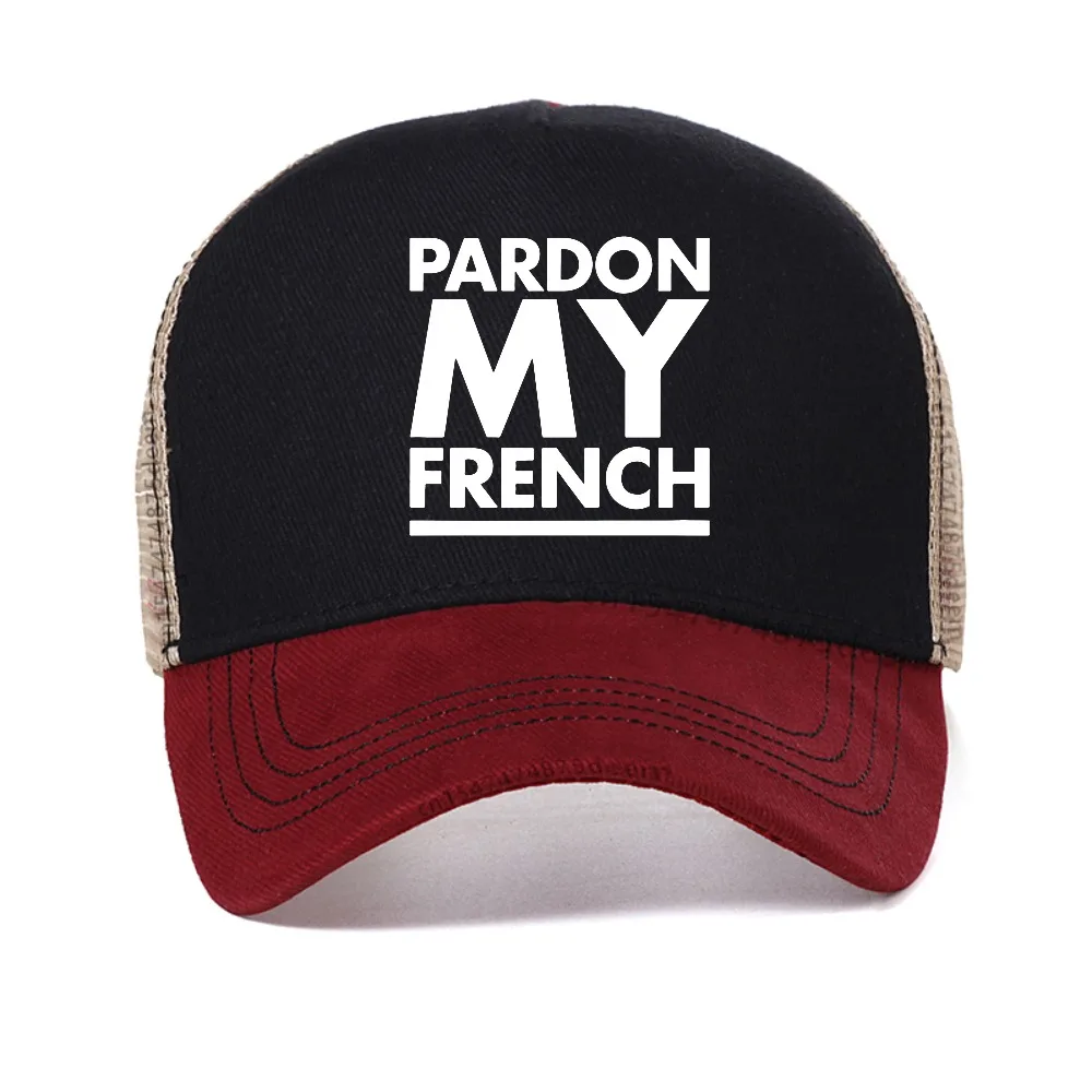 

Pardon My French funny baseball cap fashion pattern summer hip hop Snapback hat casual adjustable mesh trucker hats