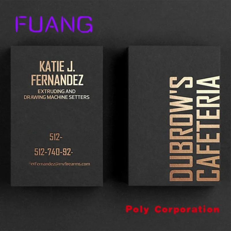 Custom  Custom Metal Gold Foil Black Matt Business Card with Logo