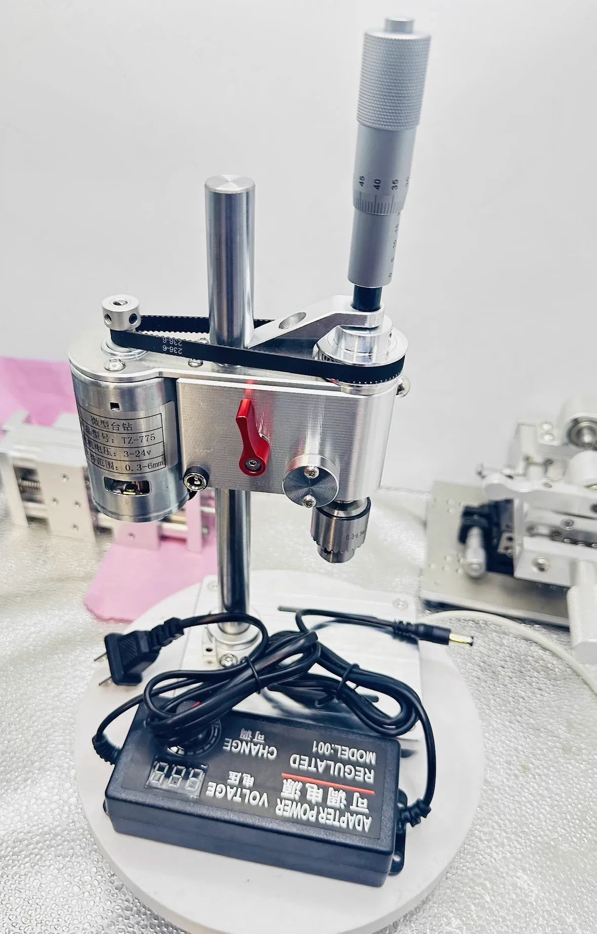 

0.3-6.5mm Micro Bench Drill Woodworking Multifunction Precision Bench Drill Crown Punch Remove Broken Screws from Movement Plate