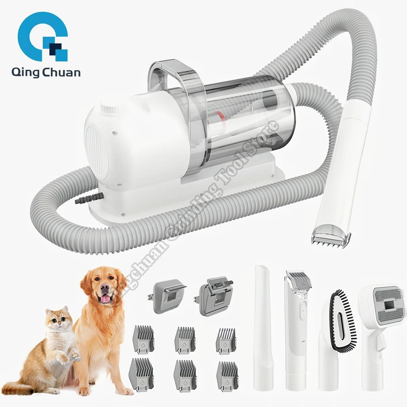Pet Hair Trimmer Multi-Functional 2.5L Capacity Dog Vacuum Set All-In-One Machine Pet Beauty Device Vacuum Cleaner Hair Clipper