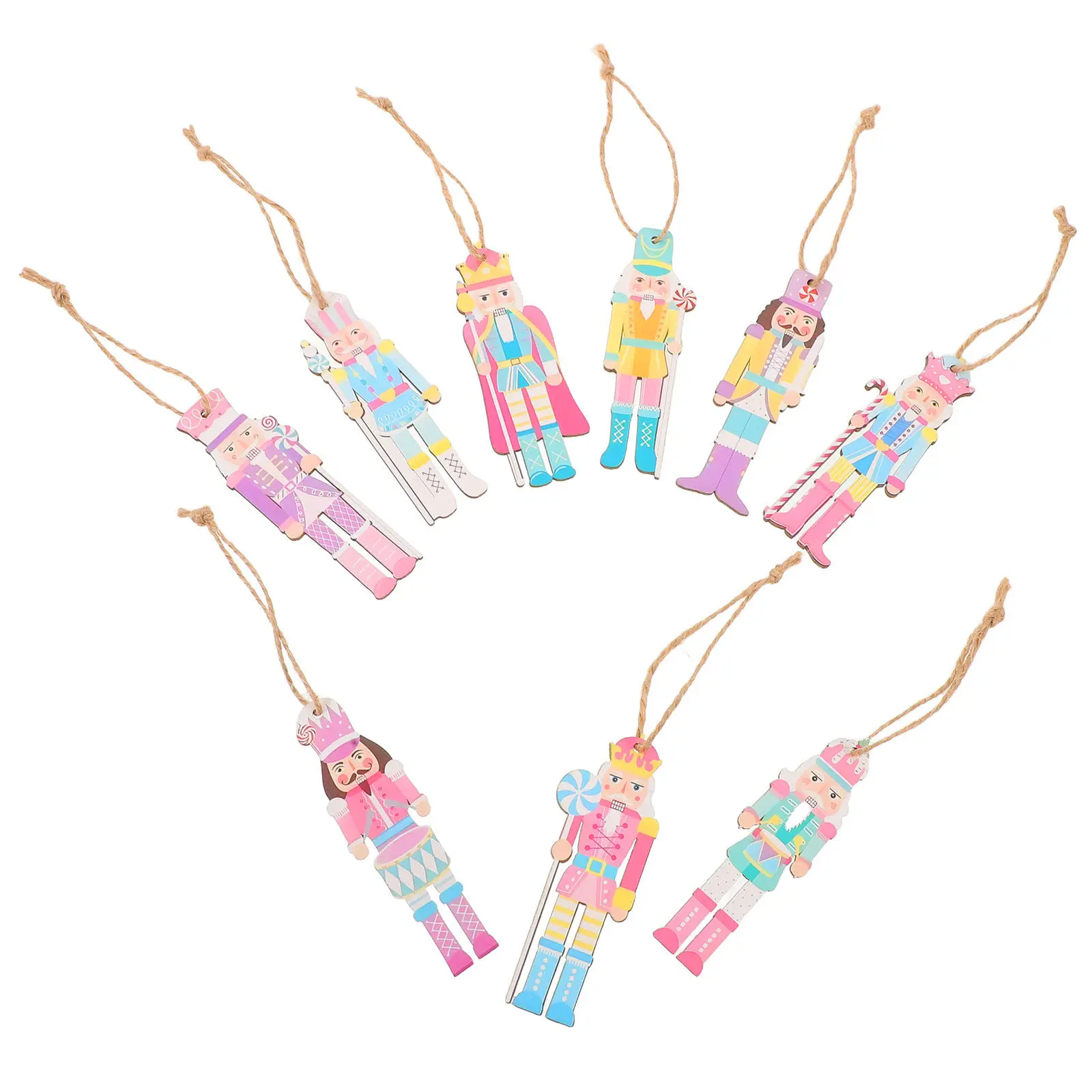 

36Pcs Wooden Nutcracker Hanging Decorations Mini Christmas Tree Ornaments Xmas Holiday Decor Nutcracker Soldier Craft