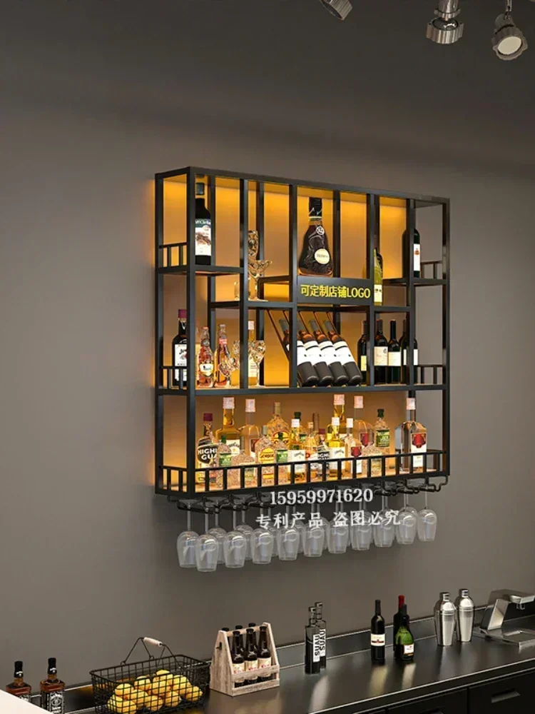 Moderno dorado, expositor de pared de lujo, soporte grande Para Whisky, armario de tienda, muebles Para Vinos